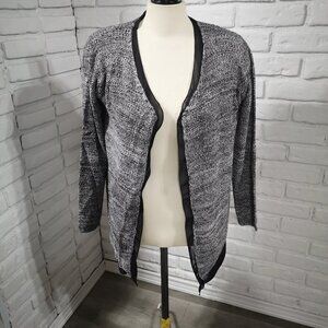 Selection Ladies Size Medium Black & Grey Straight Fit Open Cardigan